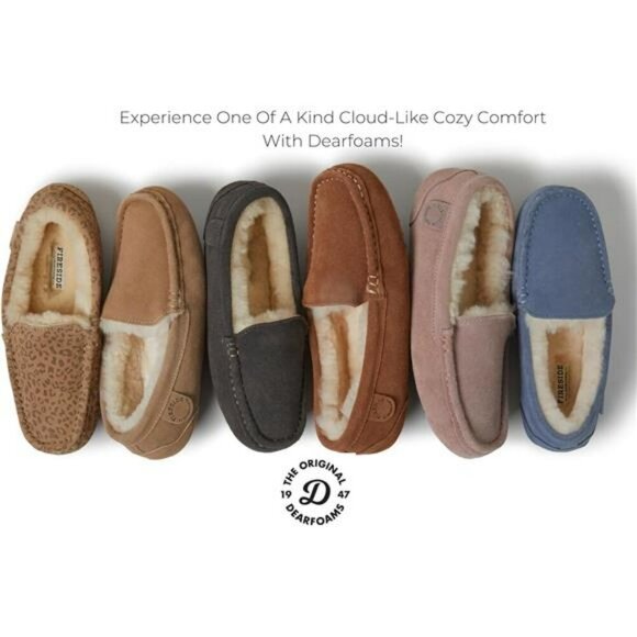 Shearling Moccasin Slippers Women Memory Foam House Shoes Indoor Outdoor - Picture 3 of 7